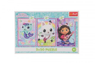 Puzzle Trefl Gabby Poznajcie Gabby i kotki 3x50 el. (34876) Trefl