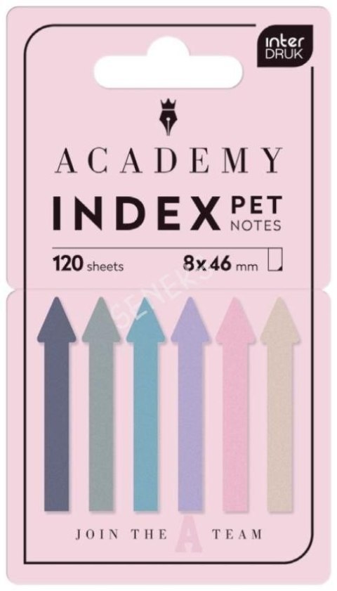 Zakładki indeksujące Interdruk ACADEMY ARROWS PASTEL 120k [mm:] 80x460 (W PODAJNIKU) Interdruk