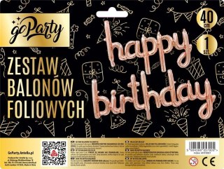 Balon foliowy Antella zestaw balonów 13 elementów Happy Birthday rose gold Antella
