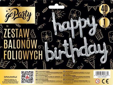 Balon foliowy Antella zestaw balonów 13 elementów Happy Birthday srebrne Antella Balon foliowy Antella zestaw balonów 13 elementów Happy Birthday srebrne Antella