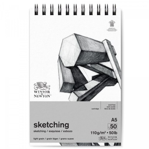 Blok artystyczny Winsor Szkicownik ze spiralą Sketching A5 110g 50k [mm:] 210x150 (6672001) Winsor