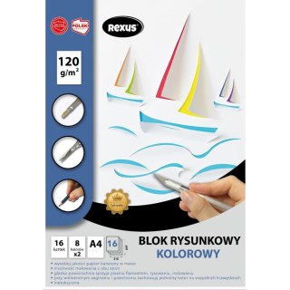 Blok rysunkowy Rexus kolor premium A4 kolorowy 120g 16k [mm:] 210x297 Rexus