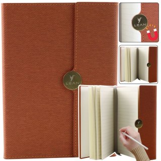 Notes Lean Biurowy Na Magnes Notatnik Z Obiciem Brązowy A5 95k. linia [mm:] 210x150 (20683) Lean