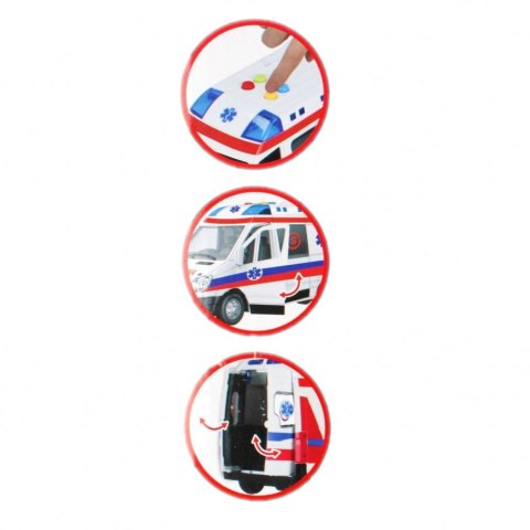Ambulans Mega Creative 26cm światło i dźwięk (522124) Mega Creative Ambulans Mega Creative 26cm światło i dźwięk (522124) Mega Creative