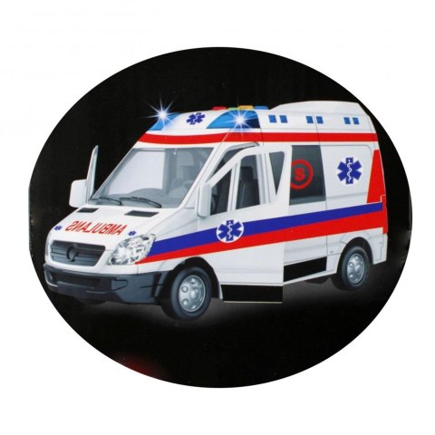 Ambulans Mega Creative 26cm światło i dźwięk (522124) Mega Creative Ambulans Mega Creative 26cm światło i dźwięk (522124) Mega Creative
