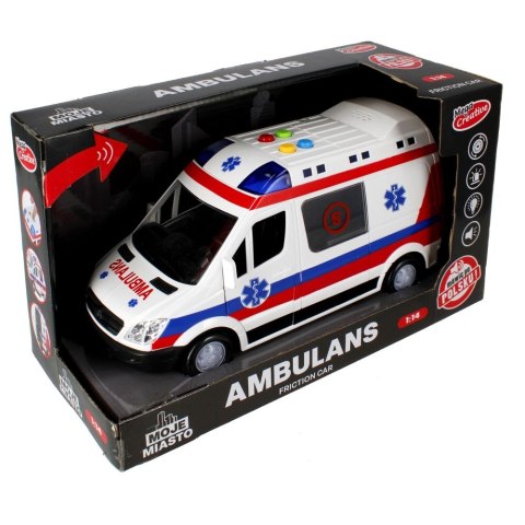 Ambulans Mega Creative 26cm światło i dźwięk (522124) Mega Creative Ambulans Mega Creative 26cm światło i dźwięk (522124) Mega Creative