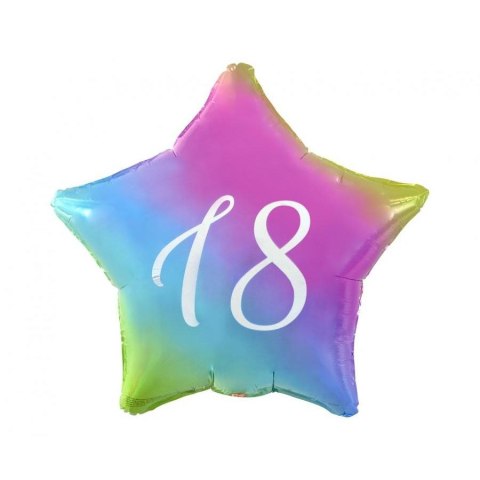 Balon foliowy Godan 18 gwiazda gradient, nadruk biały 19cal (FG-G18T) Godan