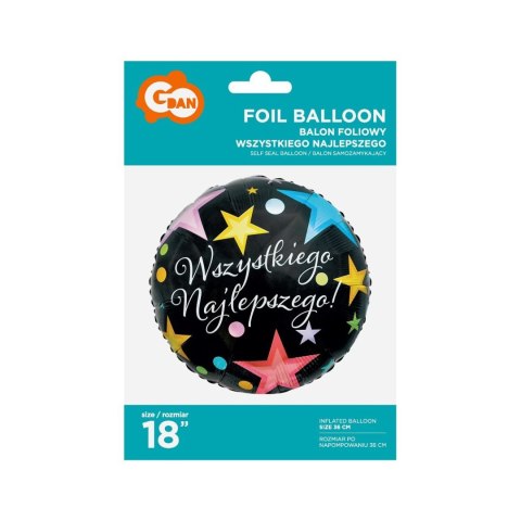 Balon foliowy Godan Wszystkiego najlepszego 18cali 18cal (FG-ODWN) Godan