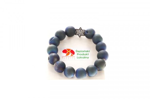 Bransoletka Mol bransoletka agat z kwarcem platerowany granat 14mm Mol Bransoletka Mol bransoletka agat z kwarcem platerowany granat 14mm Mol