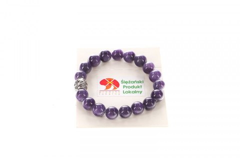 Bransoletka Mol bransoletka jadeit górski szaro-fioletowy 10mm Mol Bransoletka Mol bransoletka jadeit górski szaro-fioletowy 10mm Mol