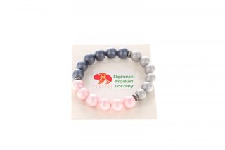 Bransoletka Mol bransoletka perła muszlowa mix róż,jeans,szary 10mm Mol