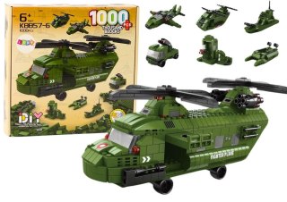 Klocki konstrukcyjne Lean Helikopter Wojskowy Militarny Zielony 1000 El (18320) Lean