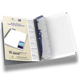Kołozeszyt (kołobrulion) Oxford Essentials A5 90k. 90g krata [mm:] 148x210 (100102938) Oxford