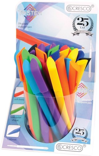 Długopis wielkopojemny Cresco Twister niebieski 1,0mm (280000) Cresco