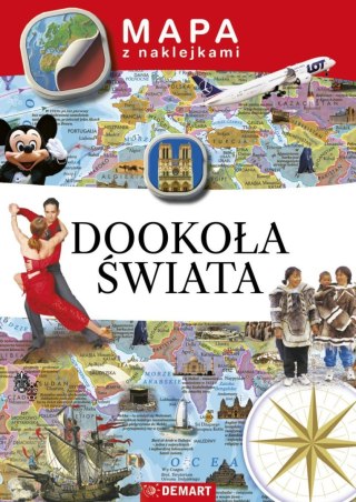 Książeczka edukacyjna Demart Mapy z naklejkami. Dookoła świata Demart
