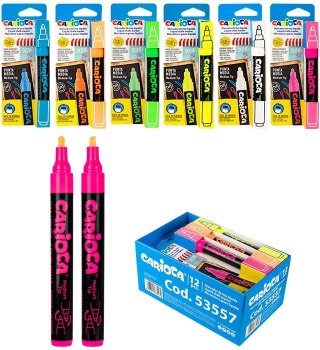Marker kredowy Carioca 53557 display 6 kol. x 2 (160-2563) Carioca