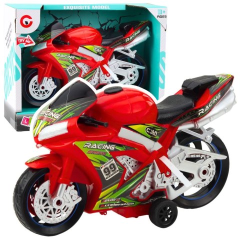 Motocykl Lean Wyścigowy Ścigacz Napęd Światła Dźwięki Czerwony (24211) Lean Motocykl Lean Wyścigowy Ścigacz Napęd Światła Dźwięki Czerwony (24211) Lean