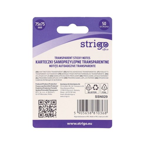 Notes samoprzylepny Strigo strzałki 4kol 75x75 żółty 50k [mm:] 76x76 (SSN029) Strigo