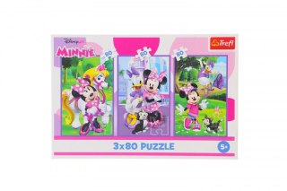Puzzle Trefl Myszka Miki Minnie i przyjaciele 3x80 el. (34889) Trefl