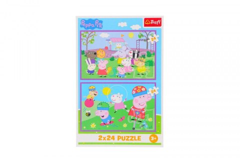 Puzzle Trefl Peppa Pig Peppa na placu zabaw 2x24 el. (34435) Trefl Puzzle Trefl Peppa Pig Peppa na placu zabaw 2x24 el. (34435) Trefl