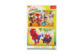 Puzzle Trefl Spidey i dinozaury 2x24 el. (34432) Trefl