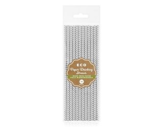 Słomka Godan papierowe srebrne szlaczki 6x197mm/12 szt. 12 szt (SG-RPSRSZ12) Godan