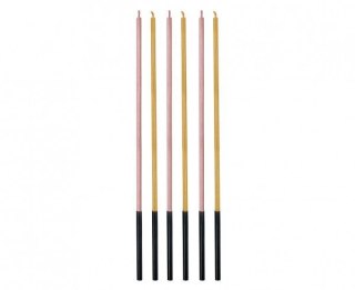 Świeczka urodzinowa Godan metaliczne, róż/złoty, 3x3x170mm, 6szt (7C-SMRZ) Godan