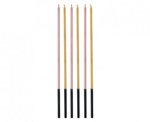 Świeczka urodzinowa Godan metaliczne, róż/złoty, 3x3x170mm, 6szt (7C-SMRZ) Godan Świeczka urodzinowa Godan metaliczne, róż/złoty, 3x3x170mm, 6szt (7C-SMRZ) Godan