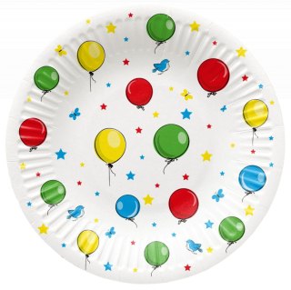 Talerz jednorazowy Paw Balloons tektura śr. 180mm 8 szt (PPD8000100) Paw