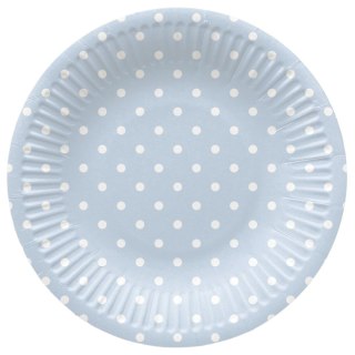 Talerz jednorazowy Paw Dots Light Blue tektura śr. 180mm 8 szt (PPD8002205) Paw