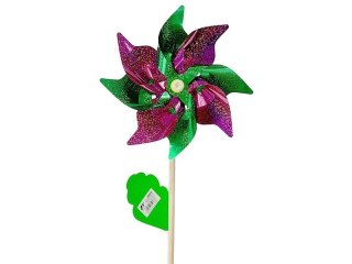 Wiatrak Adar brokatowy, śr. 24cm, trzonek drewniany 45 cm (591776) Adar