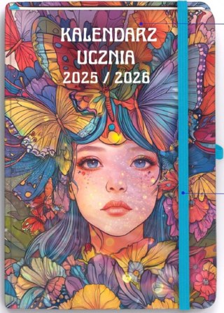 Kalendarz książkowy (terminarz) Antra UCZNIA DZIEWCZYNA B6 (2025/2026) Antra