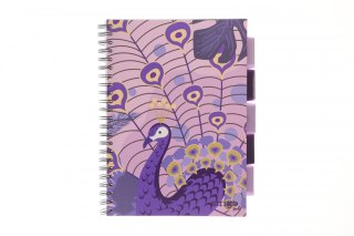 Kołozeszyt (kołobrulion) Strigo PROJECT BOOK JUNGLA fioletowy B5 100k. 80g krata (PADS037) Strigo