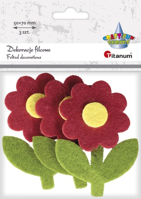 Ozdoba filcowa Titanum Craft-Fun Series kwiatki z łodygą (EA081) Titanum Ozdoba filcowa Titanum Craft-Fun Series kwiatki z łodygą (EA081) Titanum