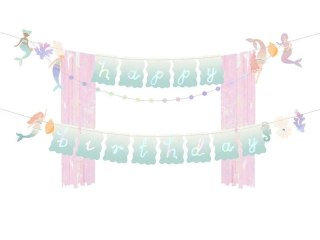 Baner Partydeco Happy Birthday Syrenka, 130x100cm (GRL123) Partydeco