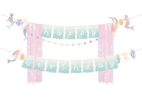 Baner Partydeco Happy Birthday Syrenka, 130x100cm (GRL123) Partydeco Baner Partydeco Happy Birthday Syrenka, 130x100cm (GRL123) Partydeco