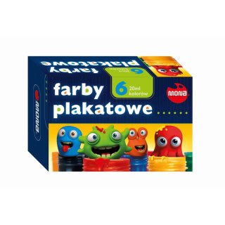 Farby plakatowe Mona kolor: mix 20ml 6 kolor. Mona