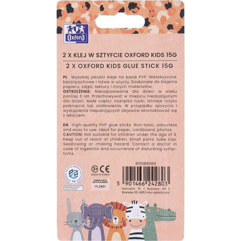 Klej w sztyfcie Oxford Kids 2 pak 15g (400186089) Oxford Klej w sztyfcie Oxford Kids 2 pak 15g (400186089) Oxford