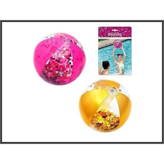 Piłka plażowa Hipo dmuchana z brokatem 41 cm PVC PCW śr. 410mm (B31050) Hipo