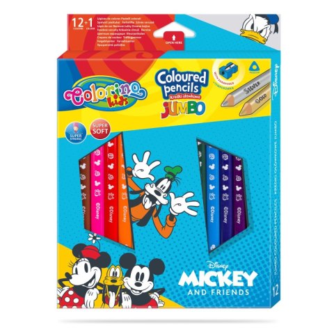 Kredki ołówkowe Patio Disney Mickey Jumbo 12 kol. (89861PTR) Patio