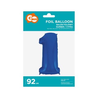 Balon foliowy Godan balon foliowy niebieski cyfra 1 35cal (FG-C85n1) Godan