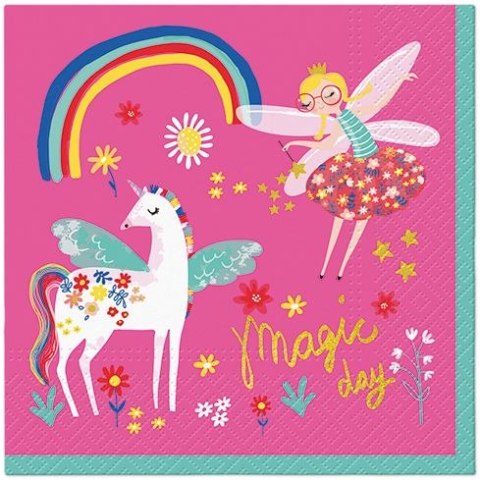 Serwetki Paw Lunch Fairy Unicorn mix nadruk bibuła [mm:] 330x330 (SDL140500) Paw