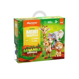 Klocki konstrukcyjne Marioinex Mini Waffle 100el Animals Sawanna (5903033907085) Marioinex