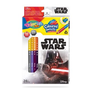 Kredki ołówkowe Patio Disney Star Wars dwukolorowe 12 szt 24 kol. (89465PTR) Patio