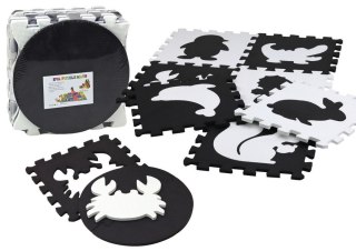 Mata dla malucha Lean Puzzle Mata Kontrastowa Edukacyjna Pianka EVA Czarno-Białe 19 ele. (17481) Lean