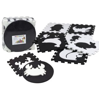 Mata dla malucha Lean Puzzle Mata Kontrastowa Edukacyjna Pianka EVA Czarno-Białe 19 ele. (17481) Lean