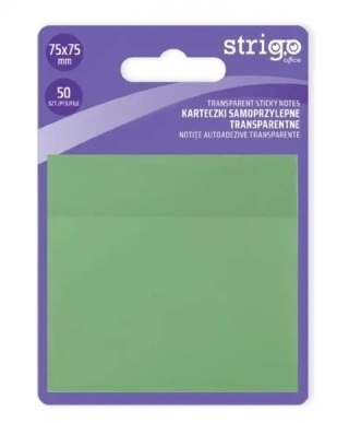 Notes samoprzylepny (karteczki) Strigo NEONOWE jasnozielony 50k [mm:] 75x75 (SSN027) Strigo