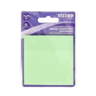 Notes samoprzylepny (karteczki) Strigo NEONOWE jasnozielony 50k [mm:] 75x75 (SSN027) Strigo