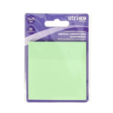 Notes samoprzylepny (karteczki) Strigo NEONOWE jasnozielony 50k [mm:] 75x75 (SSN027) Strigo