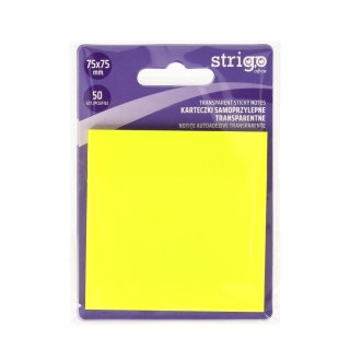 Notes samoprzylepny (karteczki) Strigo NEONOWE żółty 50k [mm:] 75x75 (SSN032) Strigo